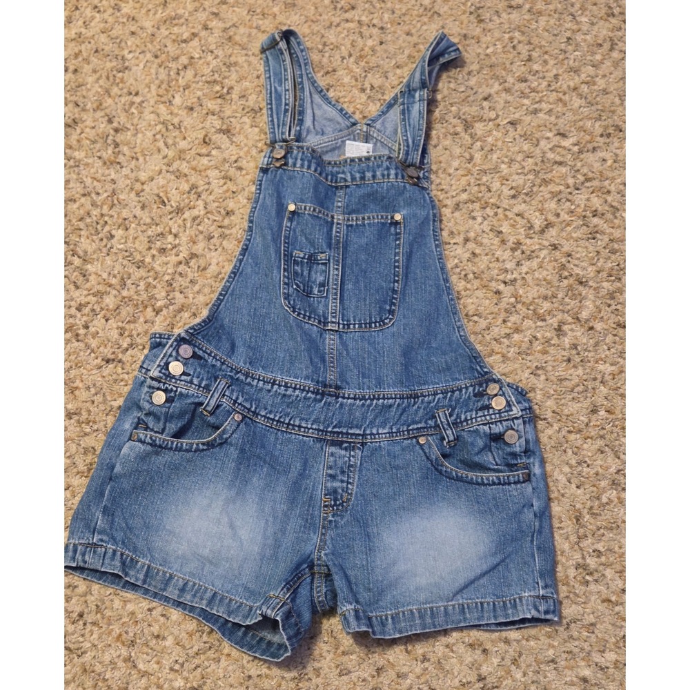 No Boundaries Blue Denim Short Overalls